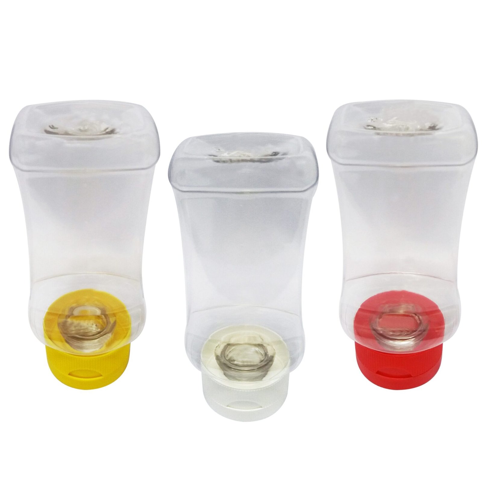 25 Frascos Plásticos Cristal Pet 200ml Molho Tampa Top Down