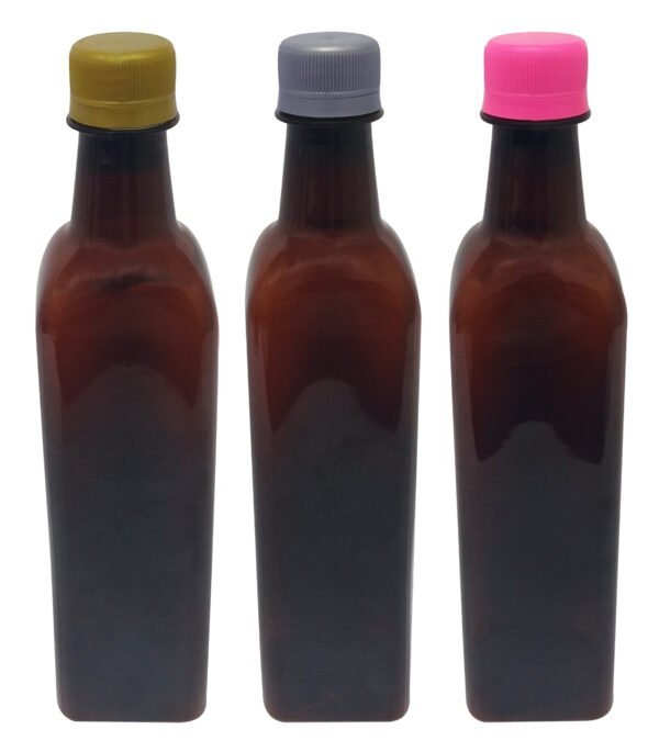 128 Frascos Plástico Âmbar Pet 500ml Tampa Rosca Lacre Aze - Imagem 3