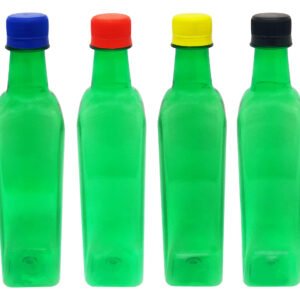 12 Frascos Plástico Verde Pet 500ml Tampa Rosca Lacre Aze