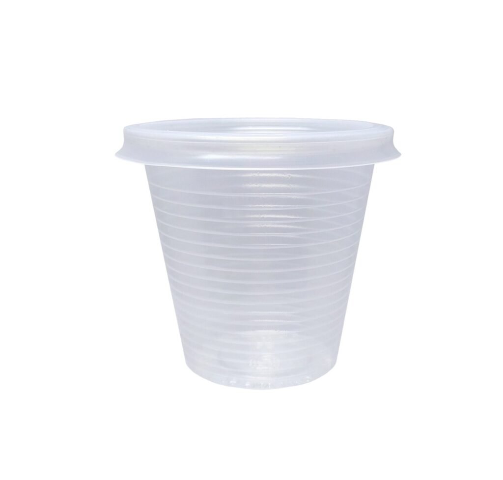 100 Copos Descartáveis Plásticos Pp Cristal C/ Tampa 150ml
