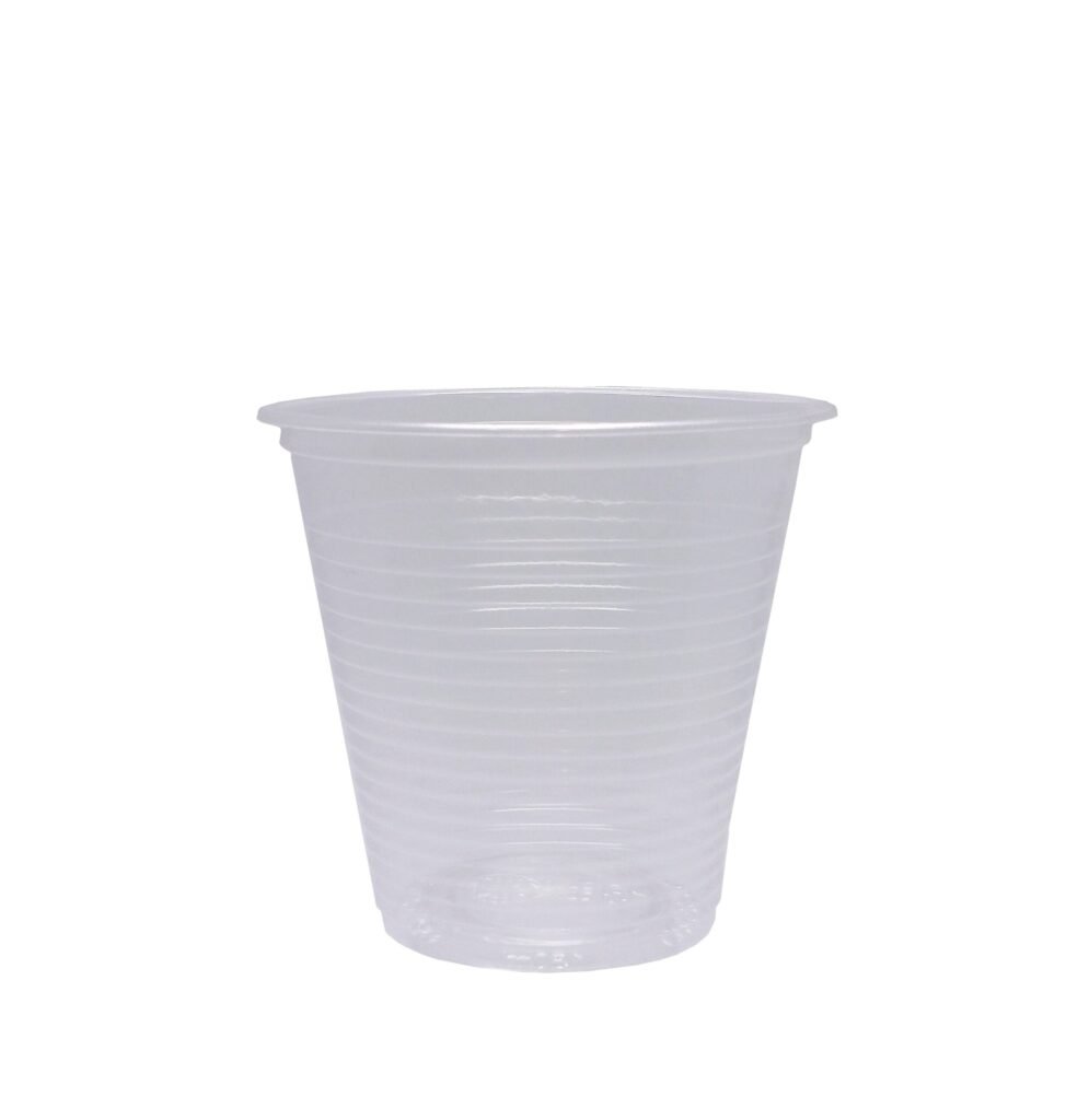100 Copos Descartáveis Plásticos Pp Estriado Cristal 150ml
