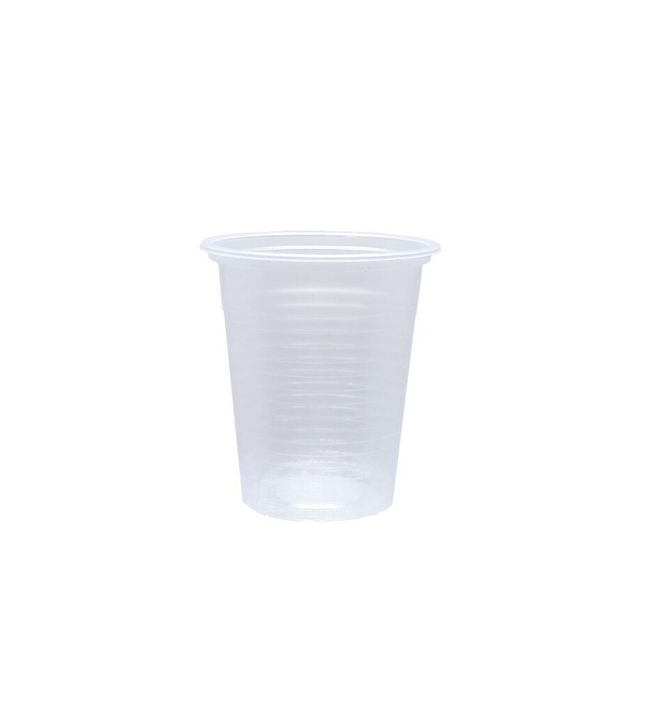 100 Copos Descartáveis Plásticos Ps Estriado Cristal 80ml