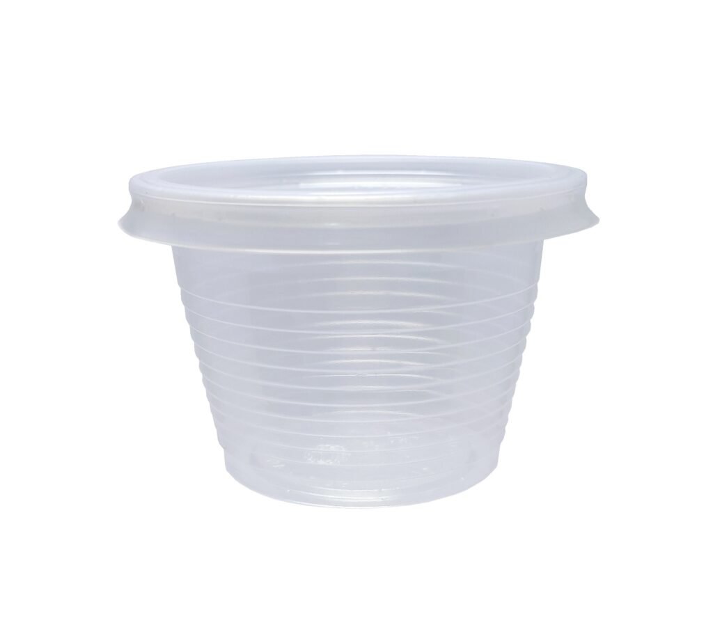 100 Potes Descartáveis Plásticos Ps Cristal C/ Tampa 100ml