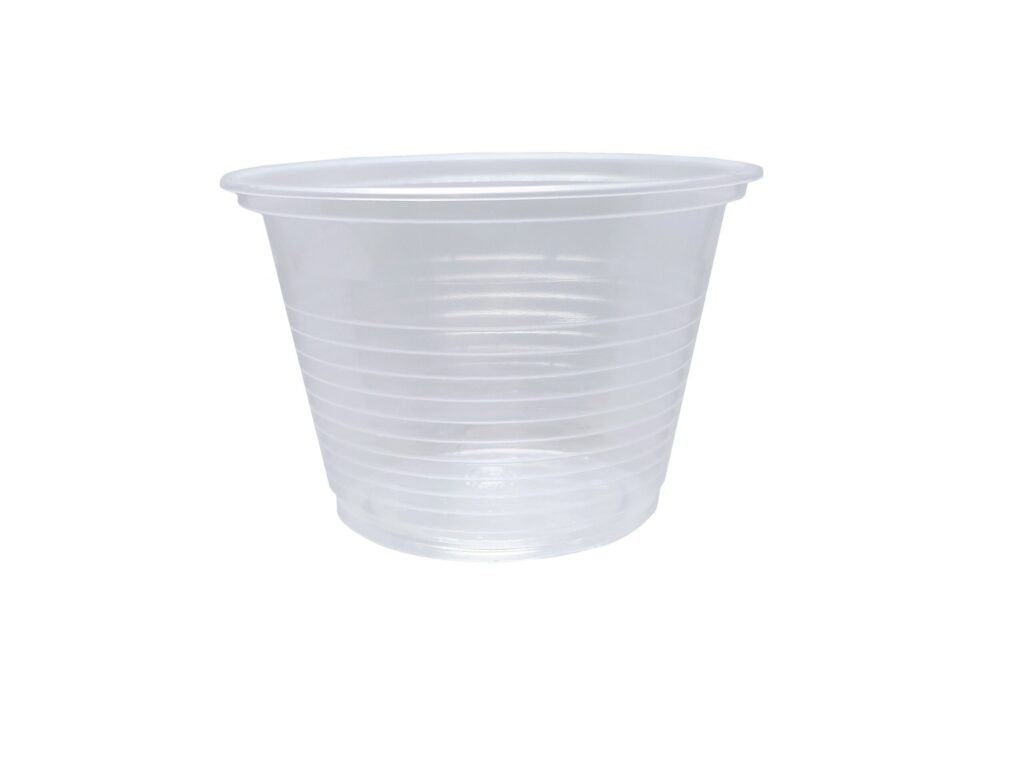 200 Potes Descartáveis Plásticos Ps Estriado Cristal 100ml