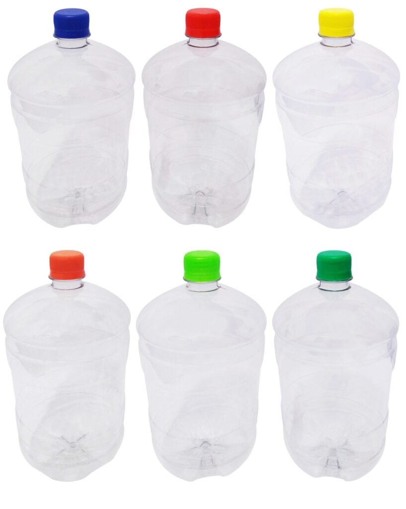 3 Frascos Plástico Cristal Pet 2l Com Tampa Rosca Lacre Gro
