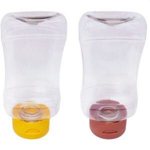 952 Frascos Plásticos Cristal Pet 360ml Molho Tampa Top Down