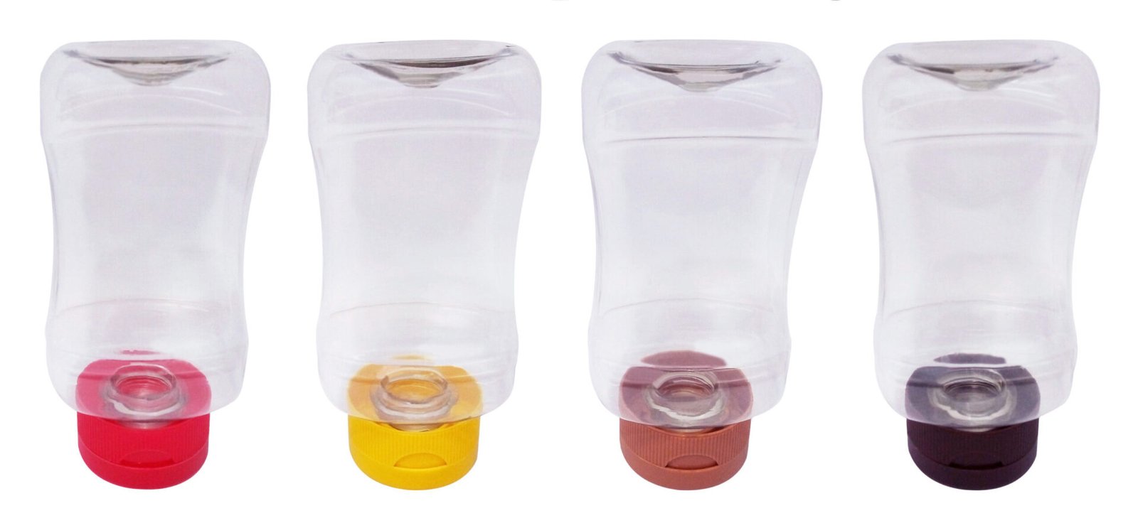 64 Frascos Plásticos Cristal Pet 360ml Molho Tampa Top Down