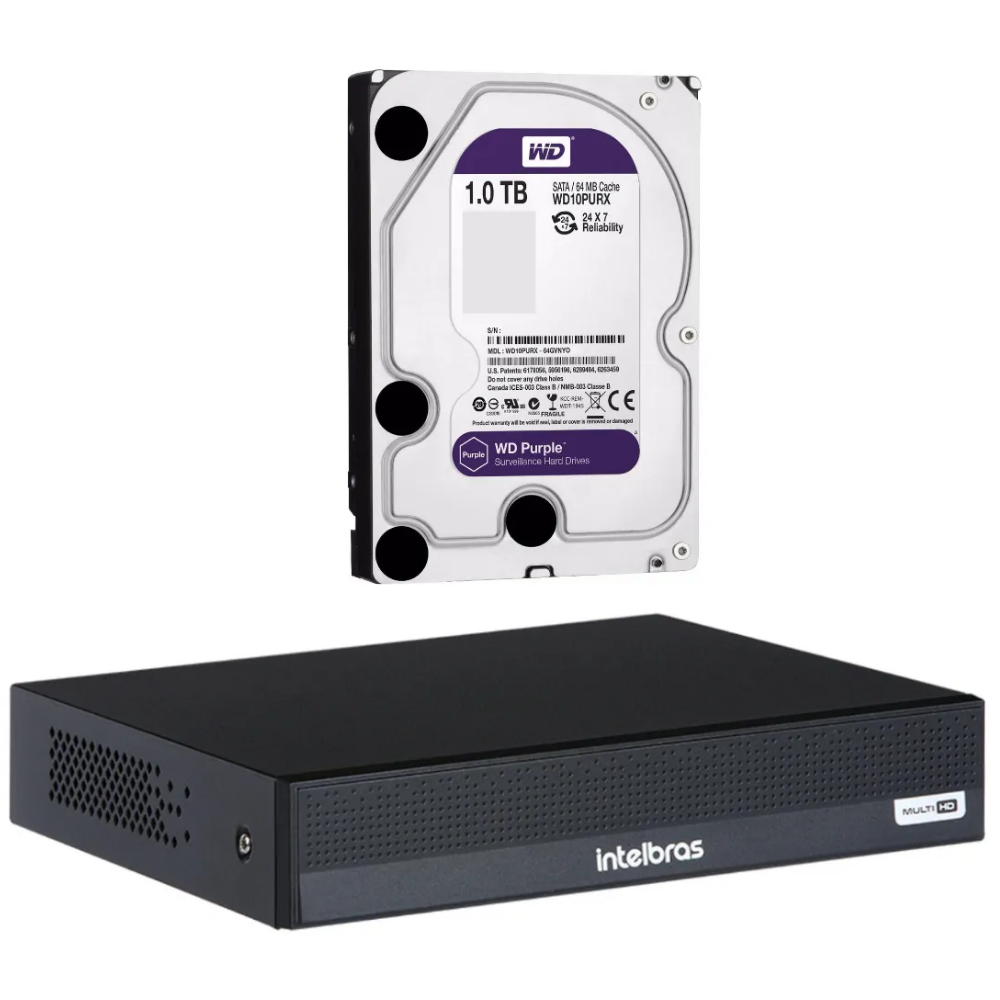 1 Gravador Digital Video Dvr Mhdx 3104-c C/ Hd 1tb Intelbras
