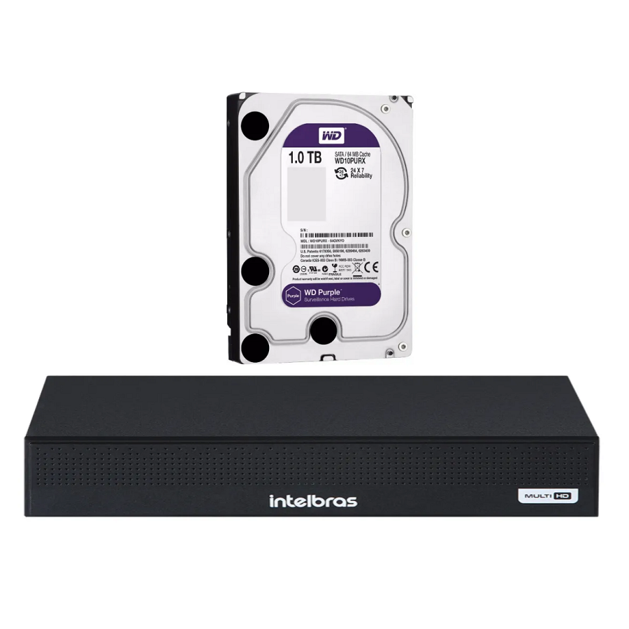 1 Gravador Digital Video Dvr Mhdx 3108-c C/ Hd 1tb Intelbras