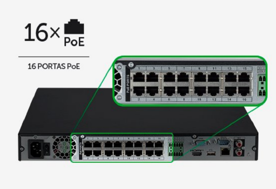 1 Gravador Digital Video Nvd 1516 P 16 Canais Poe Intelbras - Imagem 7