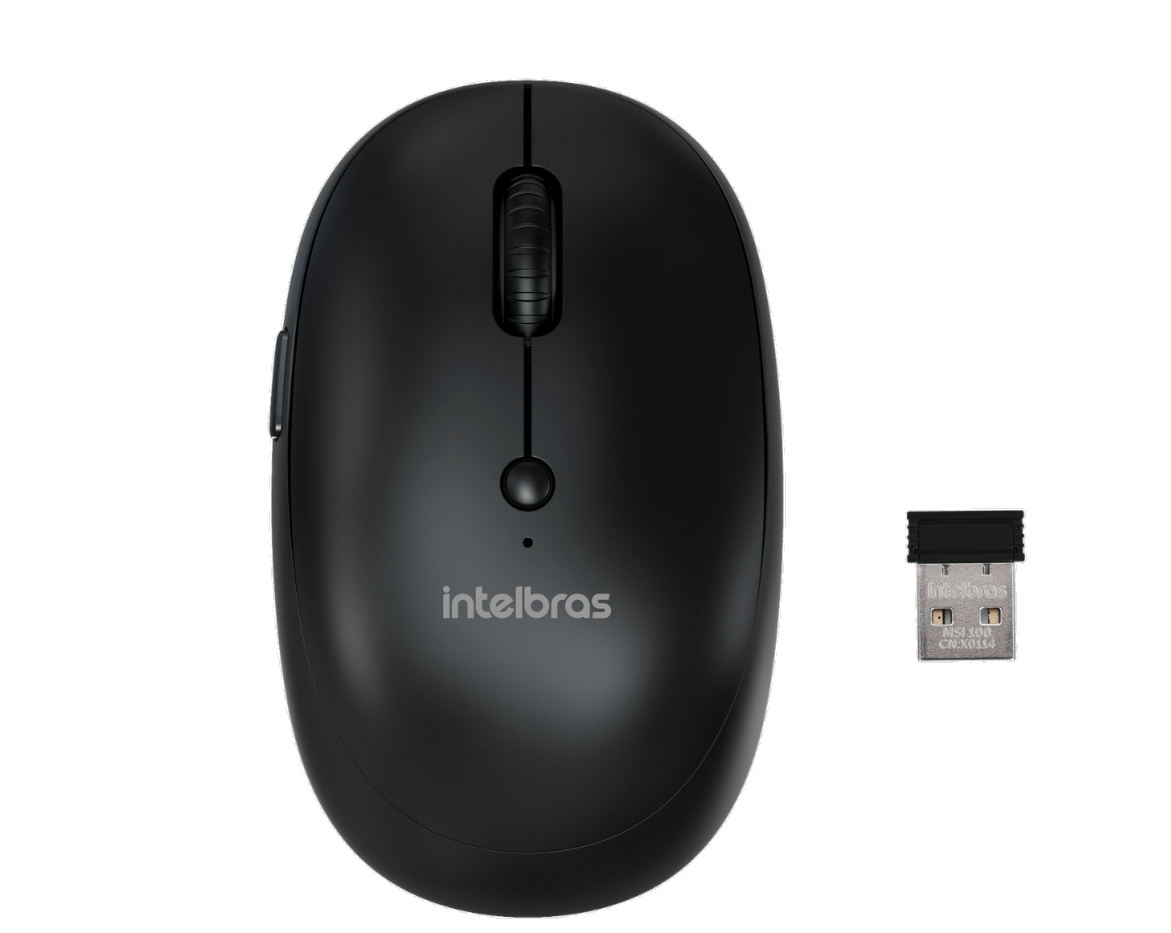 1 Mouse Sem Fio Intelbras Msi100 2400 Dpi Usb 2.0 Preto Bl