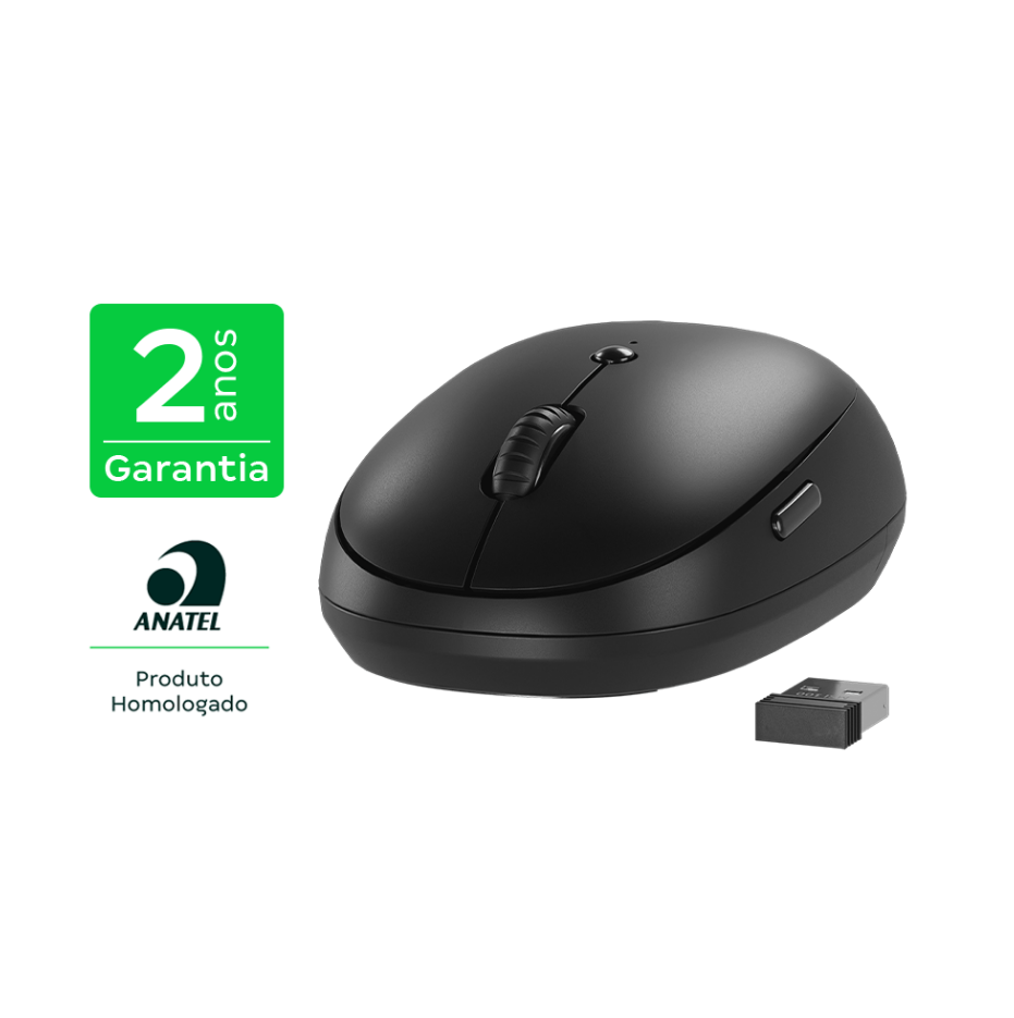 1 Mouse Sem Fio Intelbras Msi100 2400 Dpi Usb 2.0 Preto Bl - Imagem 2