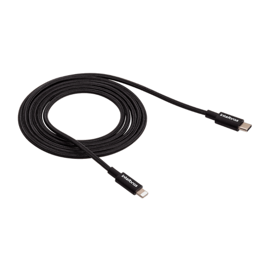1 Cabo Usb-c P Lightning 1,5m Nylon Preto Eucl15np Intelbras - Imagem 3