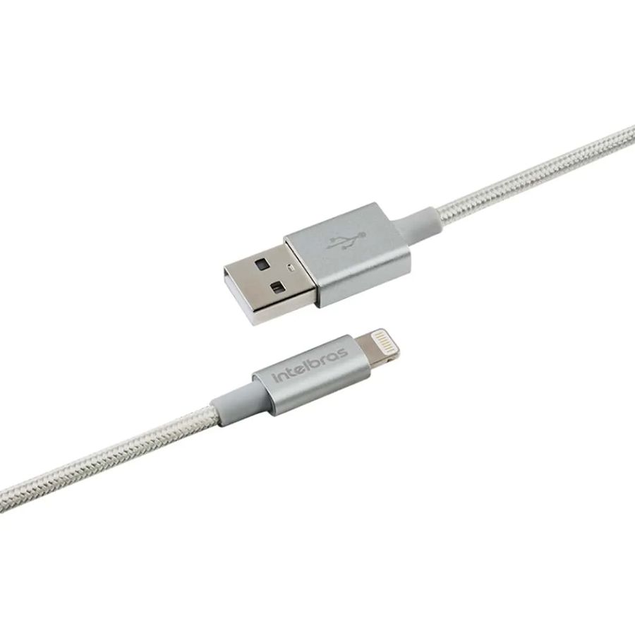 1 Cabo Usb P/ Lightning 1,5m Nylon Branco Eual15nb Intelbras - Imagem 3