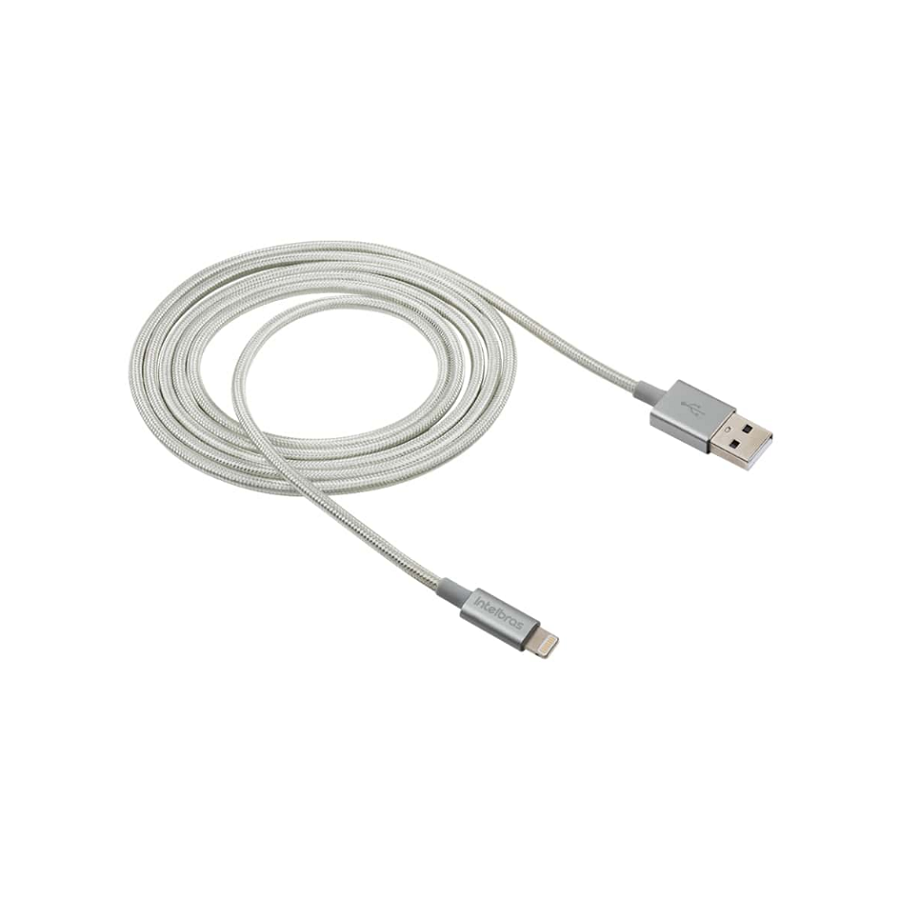 1 Cabo Usb P/ Lightning 1,5m Nylon Branco Eual15nb Intelbras - Imagem 2
