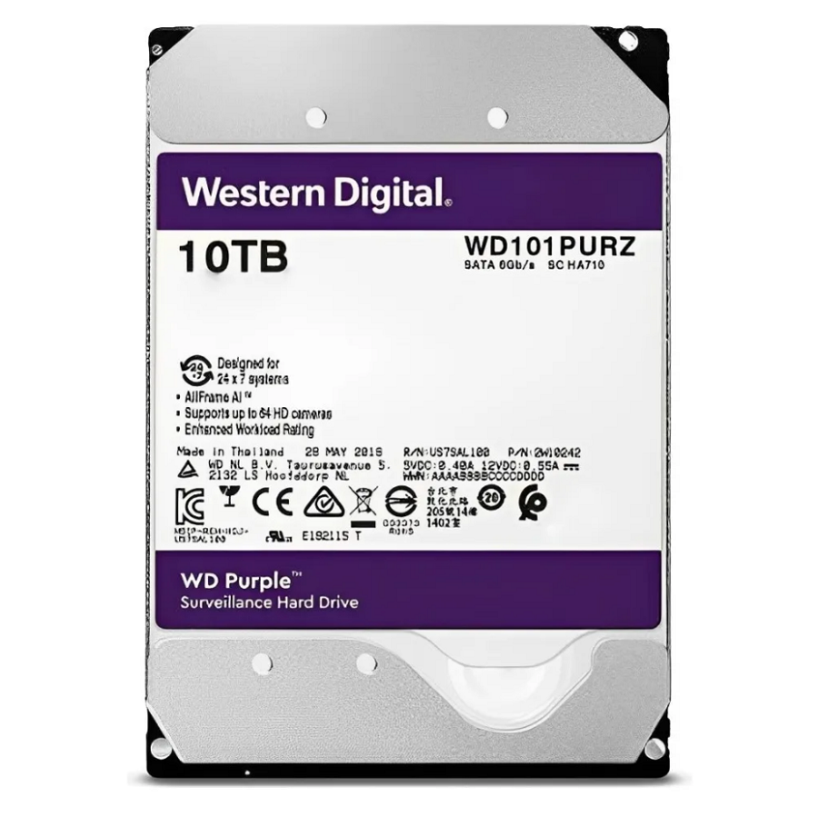 3 Hd Sata 10tb Western Digital Wd101purz Purpl Dvr Intelbras - Imagem 2