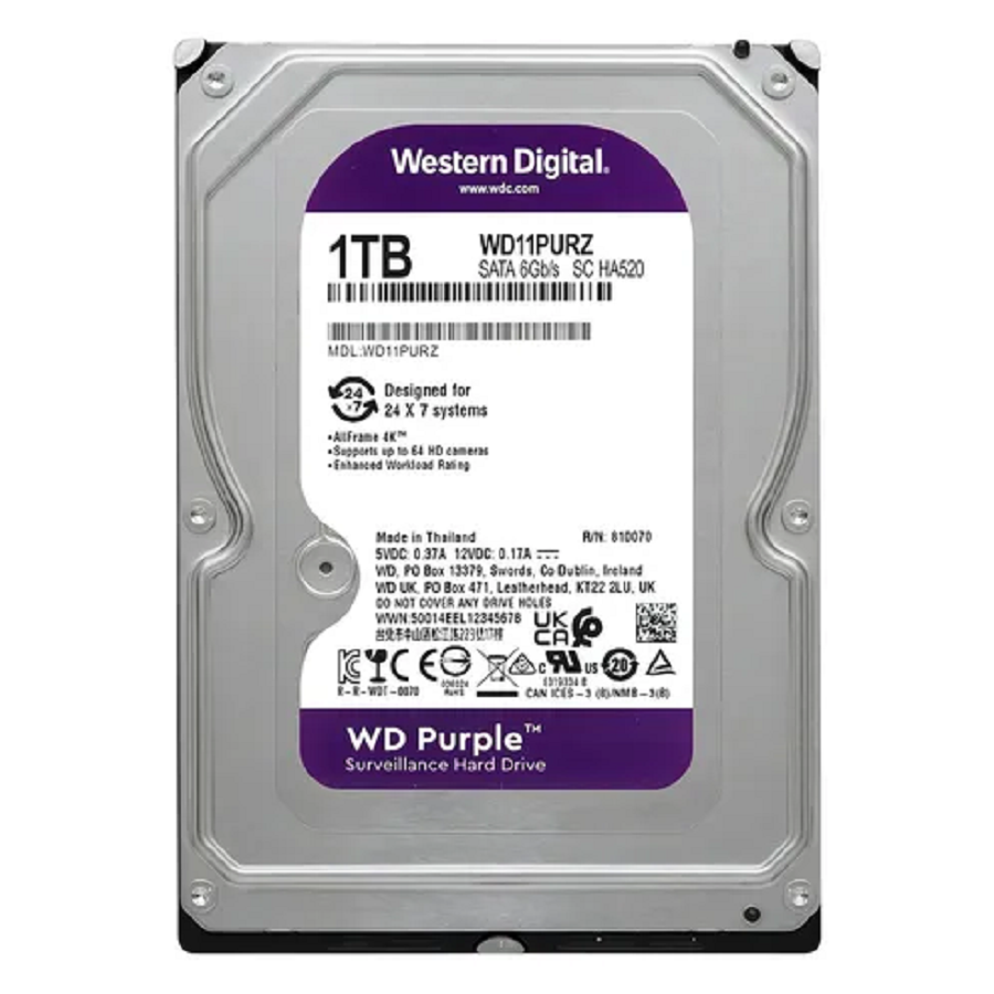 1 Hd Sata 1tb Western Digital Wd11purz Purple Dvr Intelbras - Imagem 2