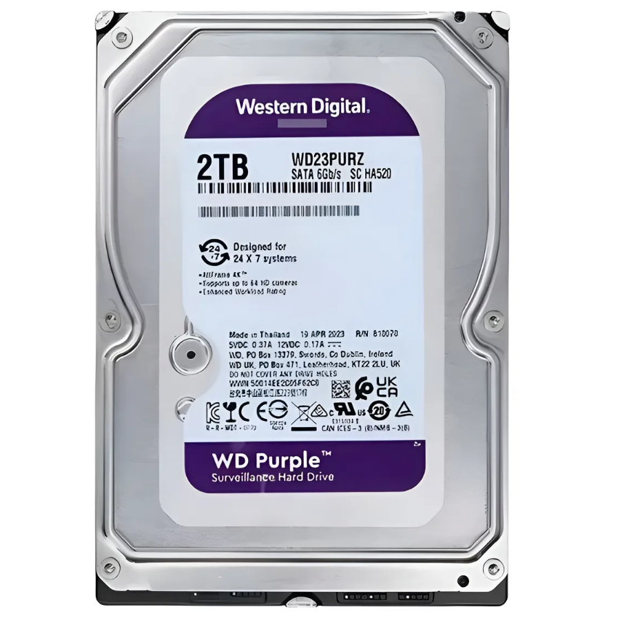 1 Hd Sata 2tb Western Digital Wd23purz Purple Dvr Intelbras - Imagem 2