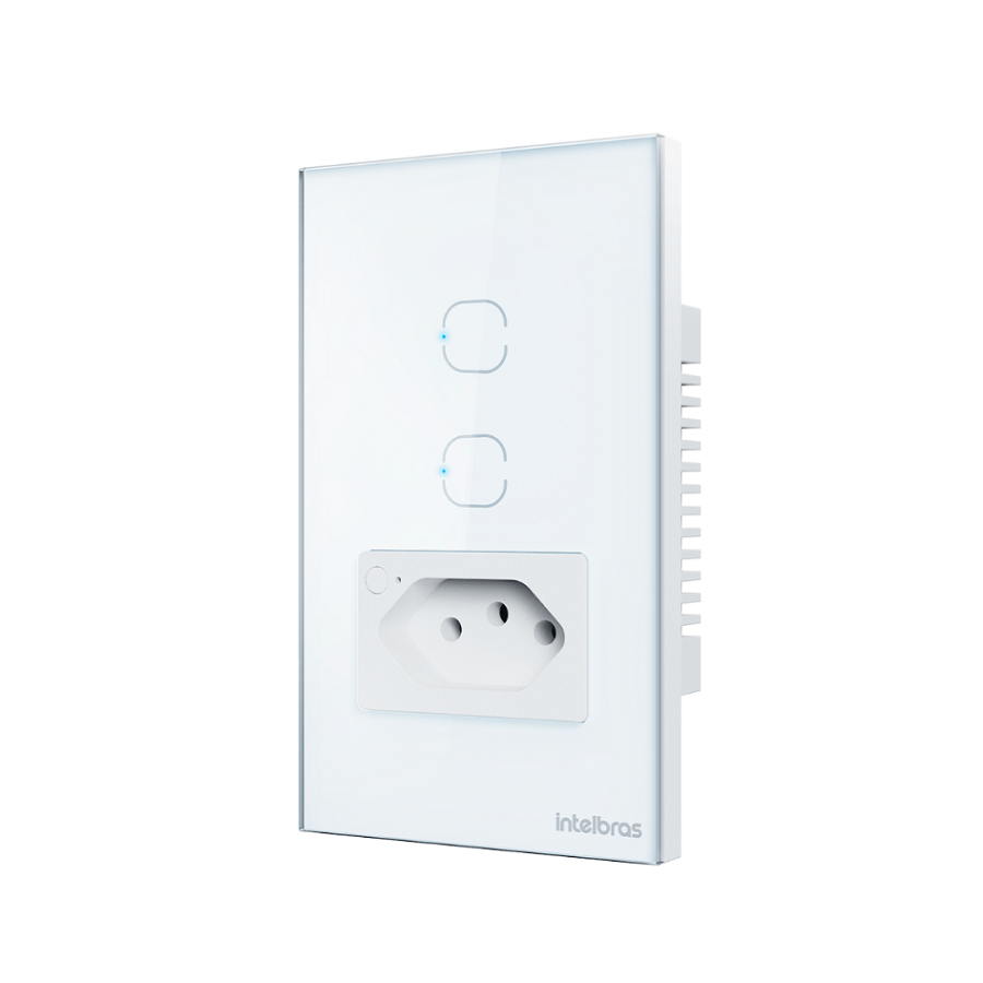 1 Tomada Smart 2 Interruptor Wifi 10a Ets2002 Bran Intelbras