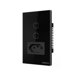 1 Tomada Smart 2 Interruptor Wifi 10a Ets2002 Pret Intelbras