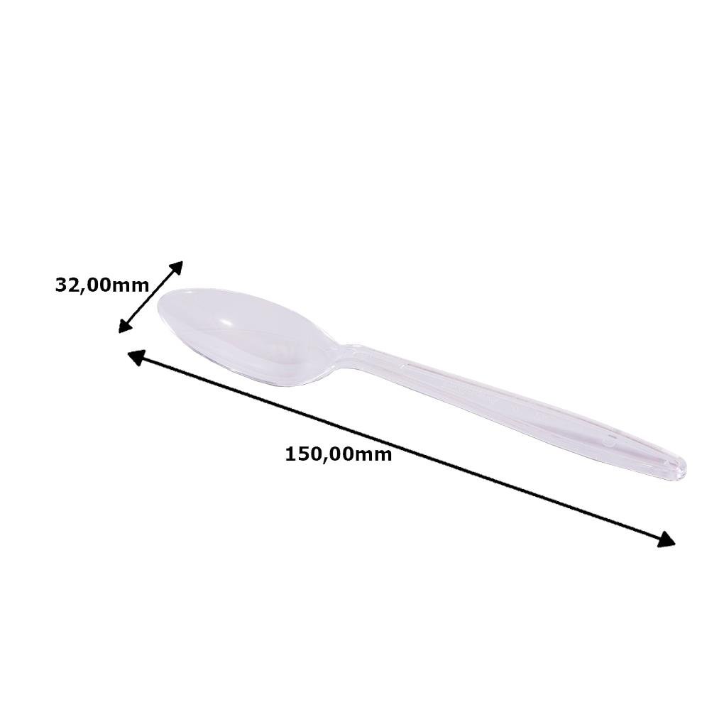 1500 COLHERES MASTER PLÁSTICO CRISTAL 150X32MM PRAFESTA - Imagem 4