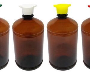 49 Frasco Plástico Âmbar Pet De 1l Tampa Rosca 2 Bico Sab