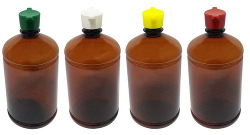 22 Frasco Plástico Âmbar Pet De 1l Tampa Rosca 2 Bico Sab - Imagem 2