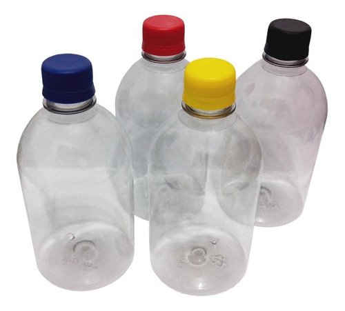 12 Frascos Plástico Cristal Pet 500ml Tampa Rosca Lacre Sab