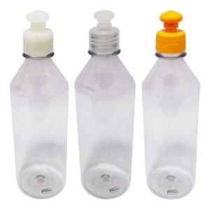 11 Frascos Plástico Cristal Pet 500ml C/ Tampa Pushpull Cos