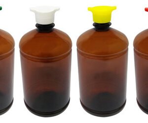 360 Frasco Plástico Âmbar Pet De 1l Tampa Rosca 2 Bico Sab