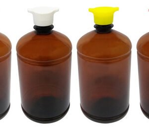 6 Frasco Plástico Âmbar Pet De 1l Tampa Rosca 2 Bico Sab