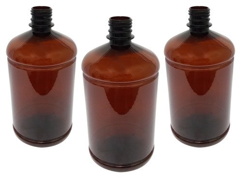 6 Frascos Plástico Âmbar Pet De 1l Vazios Sem Tampas Sab