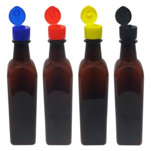 49 Frascos Plástico Âmbar Pet 500ml C/ Tampa Fliptop Aze