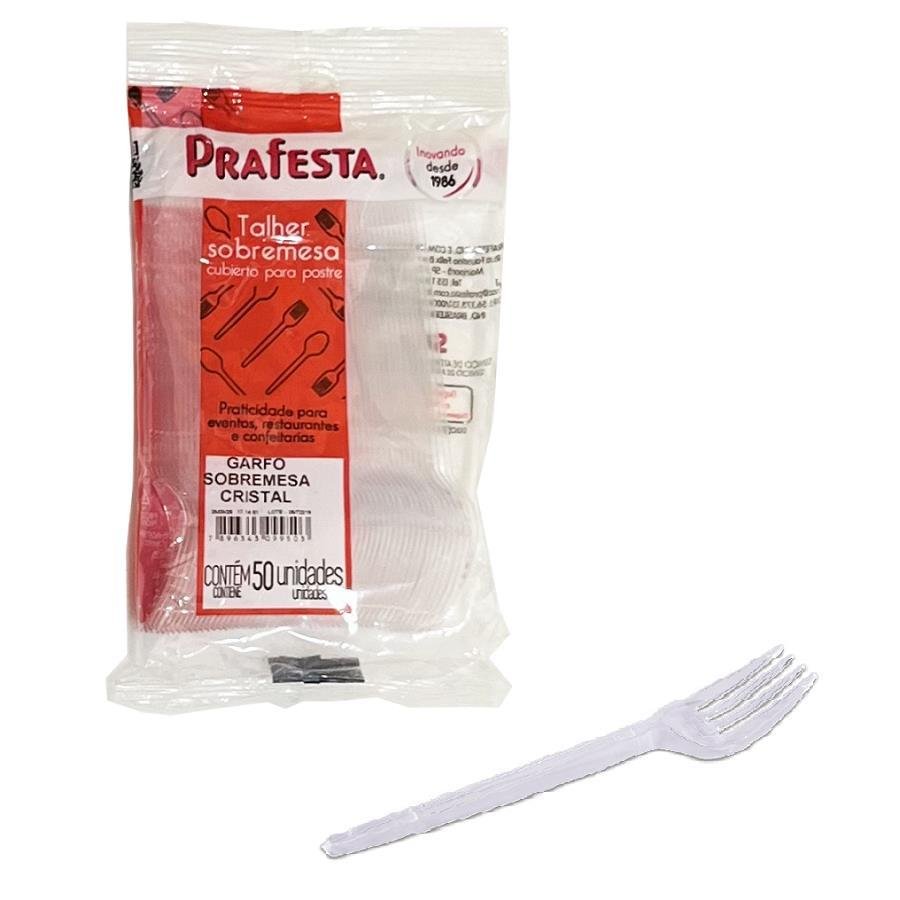 400 GARFOS SOBREMESA PLÁSTICO CRISTAL 125X21MM PRAFESTA - Imagem 2
