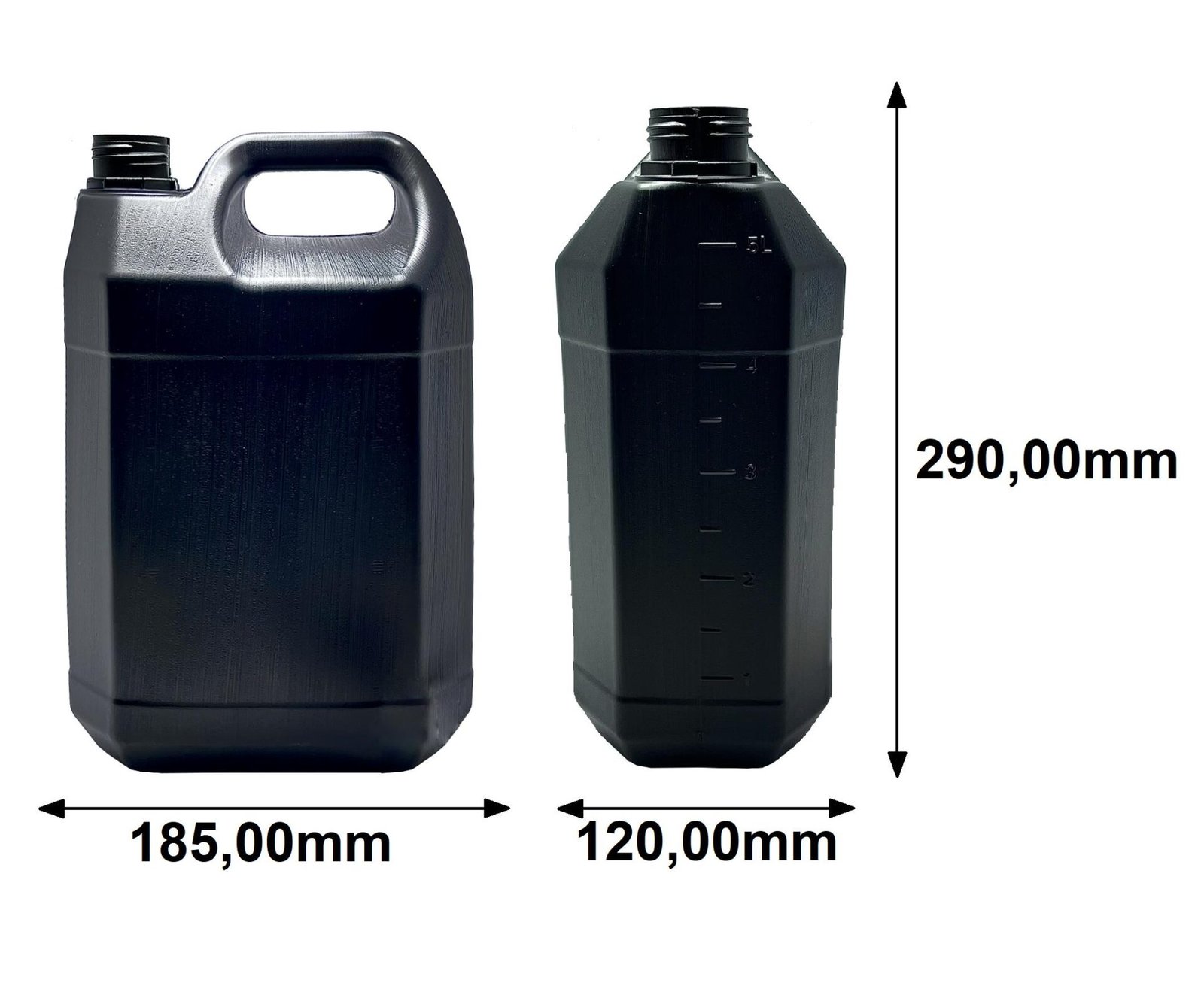 2 GALÃO BOMBONA PRETO PEAD 5L C/ TAMPA ROSCA LACRE E ALÇA - Imagem 4
