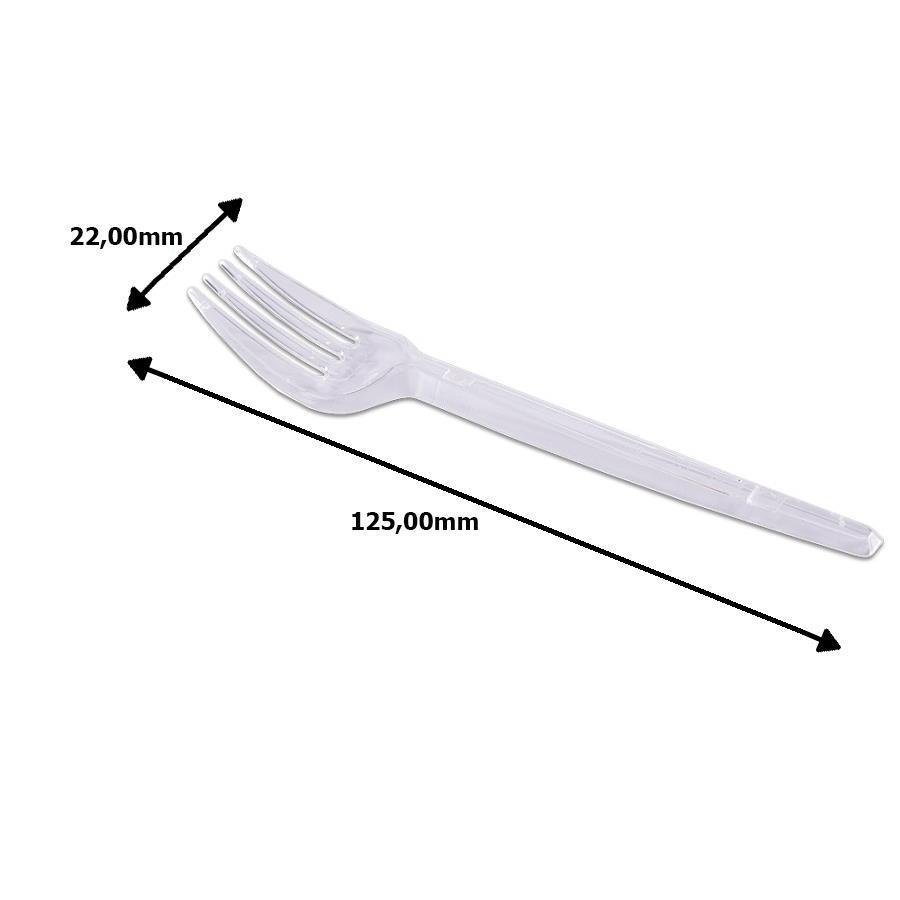 1000 GARFOS SOBREMESA PLÁSTICO CRISTAL 125X21MM PRAFESTA - Imagem 4