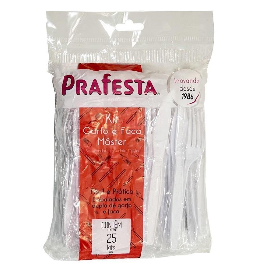 250 GARFO E FACA MASTER PLÁSTICO BRANCO 180X27MM PRAFESTA - Imagem 3