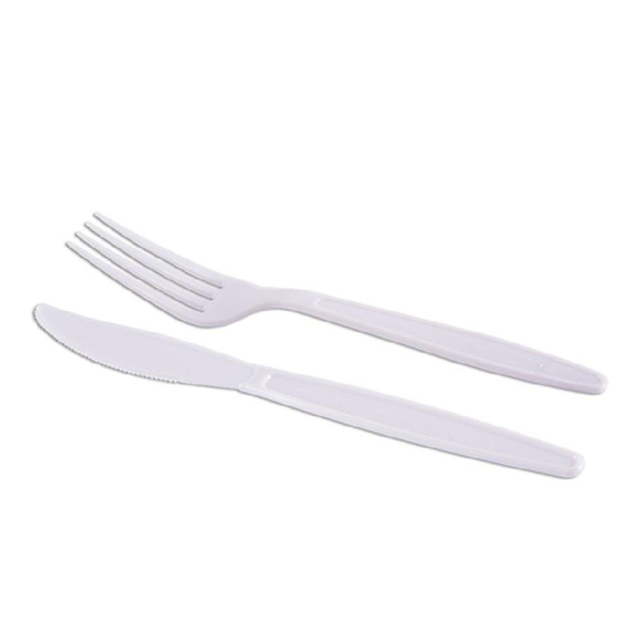 250 GARFO E FACA MASTER PLÁSTICO BRANCO 180X27MM PRAFESTA