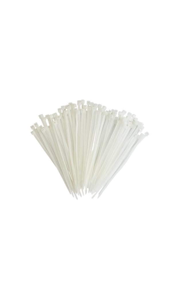 1 PACOTE ABRAÇADEIRAS DE NYLON BRANCA 2,5X100MM C/ 100 UNID