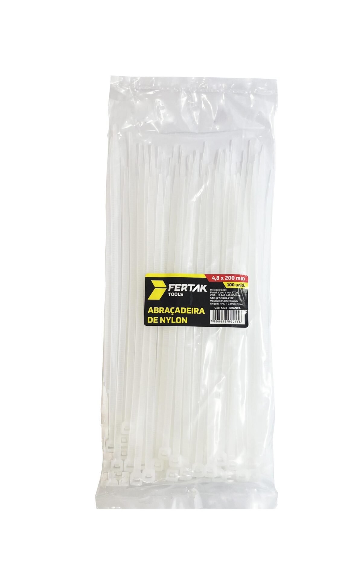 1 PACOTE ABRAÇADEIRAS DE NYLON BRANCA 4,8X200MM C/ 100 UNID - Imagem 2