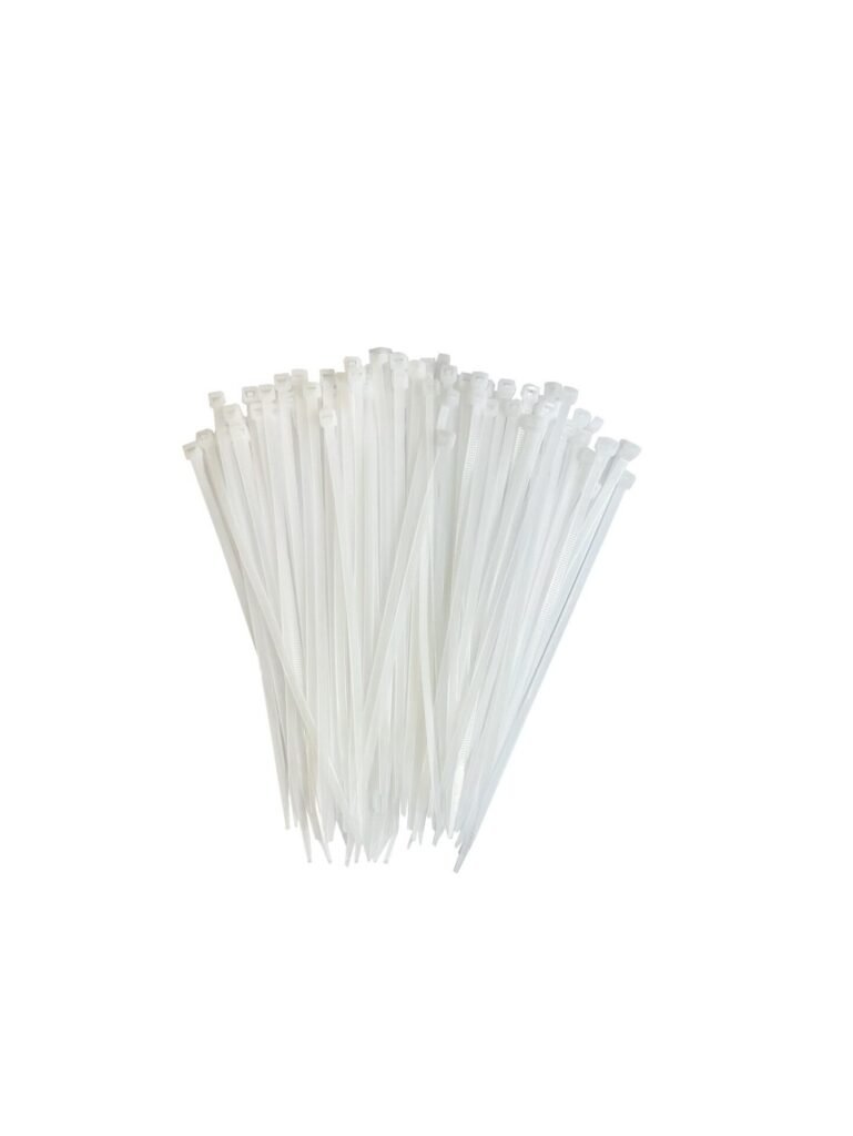 1 PACOTE ABRAÇADEIRAS DE NYLON BRANCA 4,8X200MM C/ 100 UNID