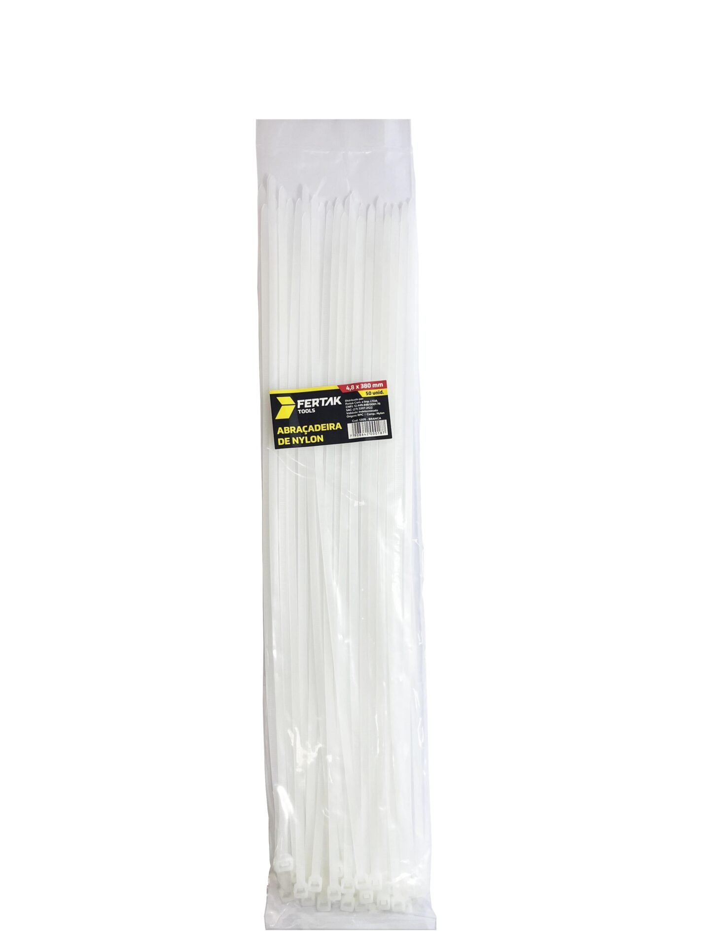 1 PACOTE ABRAÇADEIRAS DE NYLON BRANCA 4,8X380MM C/ 50 UNID - Imagem 2