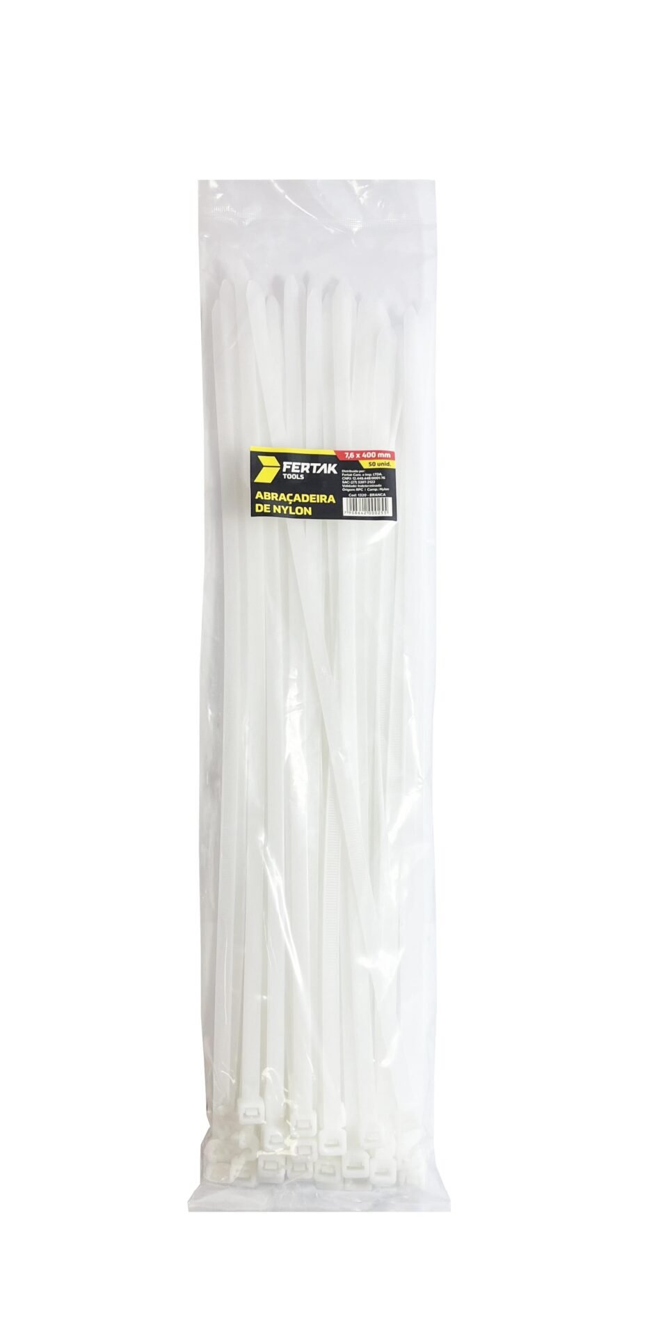 1 PACOTE ABRAÇADEIRAS DE NYLON BRANCA 7,6X400MM C/ 50 UNID - Imagem 2