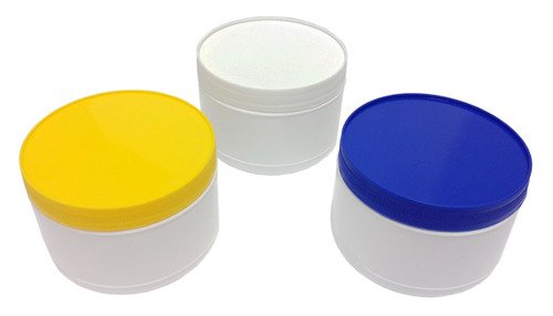 4 Potes Plásticos Branco De 210ml Vazios Com Tampa Rosca