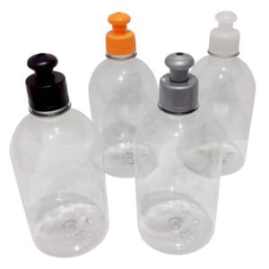 12 Frascos Plástico Cristal Pet 500ml C/ Tampa Pushpull Sab