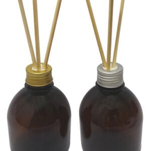 15 Frascos Plástico Âmbar 300ml Tampa Difusor Varetas Sab