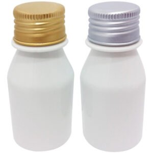 20 Frascos Plástico Branco Pet 60ml C Tampa Aluminio S/ F