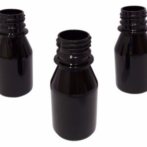 20 Frascos Plásticos Âmbar Pet De 60ml Vazios Sem Tampas