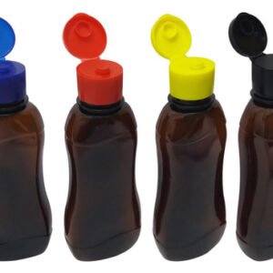 486 Frascos Plástico Âmbar Pet 200ml C/ Tampa Fliptop Cat