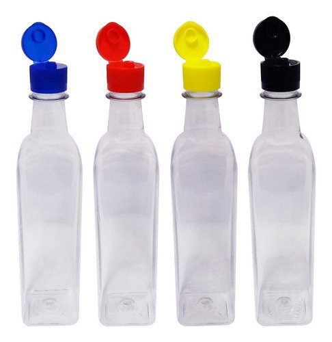 49 Frascos Plástico Cristal Pet 500ml C/ Tampa Fliptop Aze